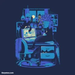 Night Shift Office Cats Tee -The Yetee Shop A NightShift