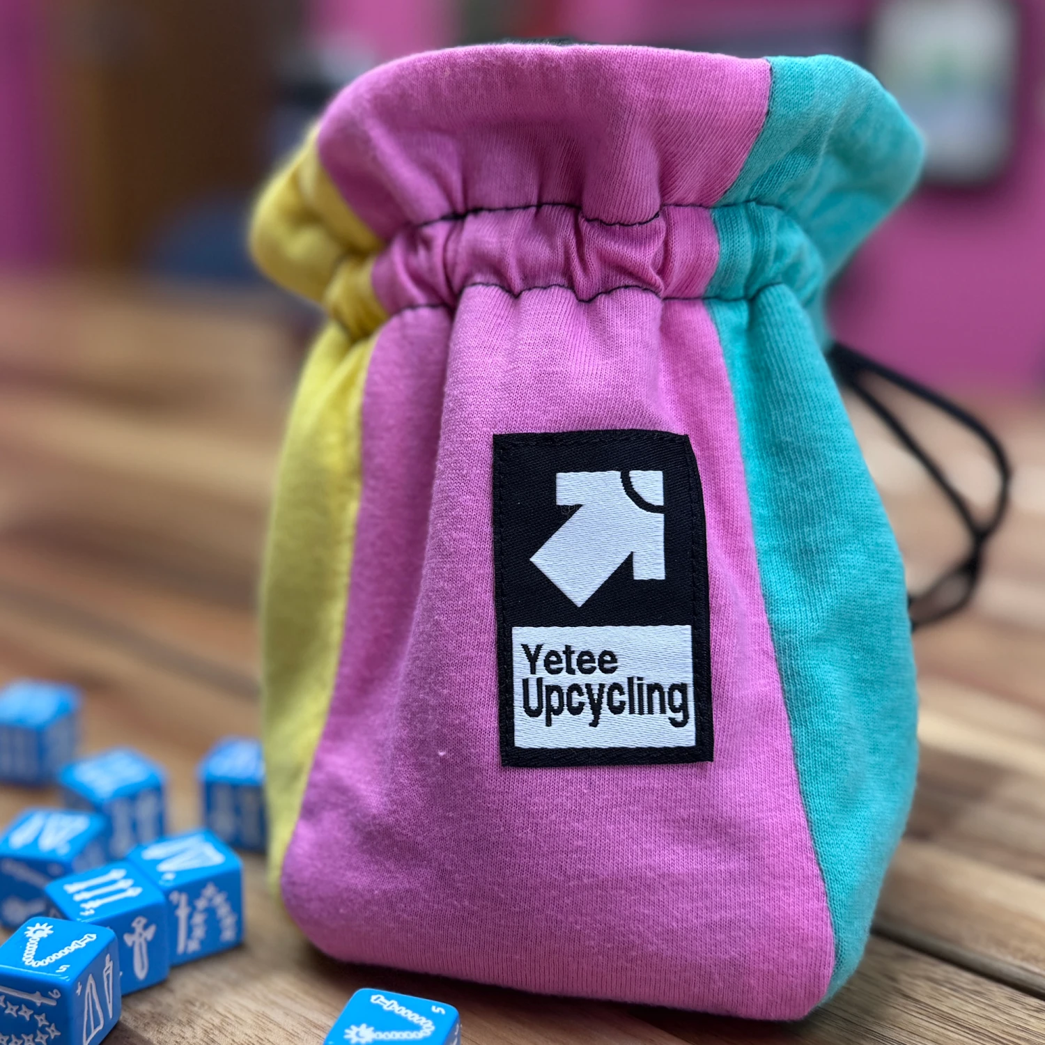 Upcycling Colorblock Dice Bag 4 Upcycling Colorblock Dice Bag - Image 3