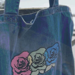 RGB ROSES DESIGNER DENIM TOTE -The Yetee Shop E denimtote2