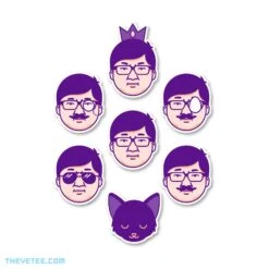 Many Sticker Faces -The Yetee Shop Many Faces Sticker Sheet Mock B