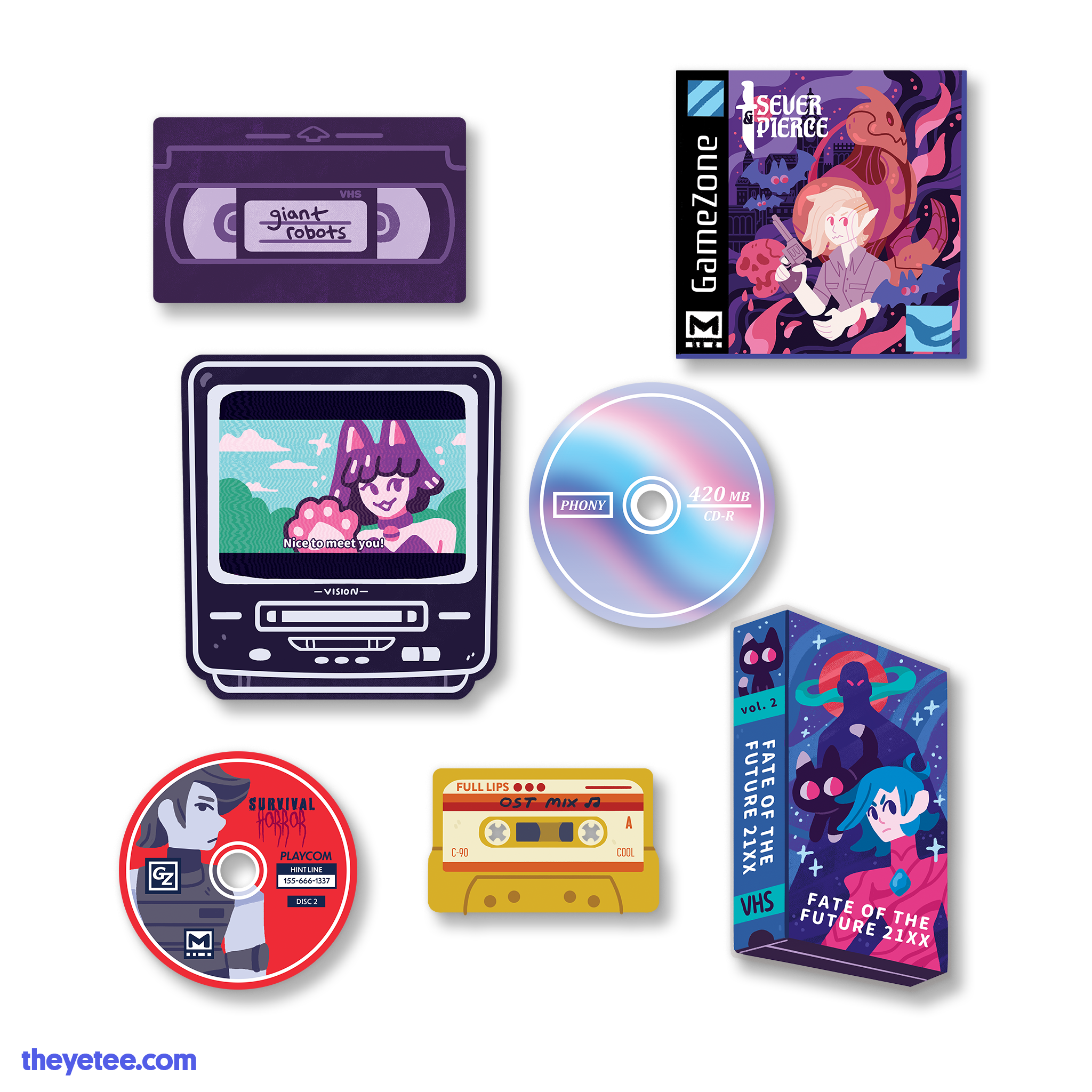 Retro Media Sticker Pack